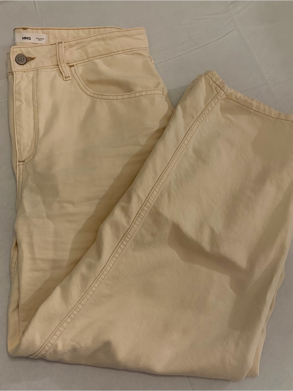 MNG Cream Straight-Leg Jeans